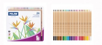 Caja metálica 24 lápices de colores con mina gruesa