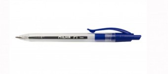 Bolígrafo P1 azul con cuerpo transparente