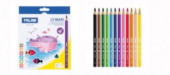 l&aacute;pices de colores MAXI triangulares + sacapuntas