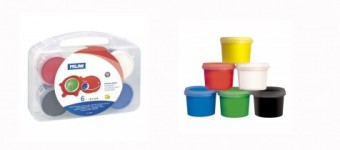 Estuche 6 botes 100 ml pintura para dedos 